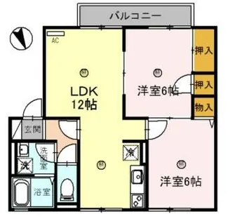 サニーハイツ田寺 A棟【2階】の間取り