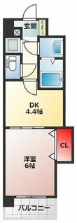 TKアンバーコート堺東Ⅱ【407号室】の間取り