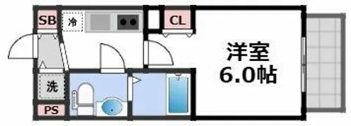 プレサンス松屋町グレース【12階】の間取り