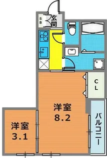 Lumino Foresta【203号室】の間取り