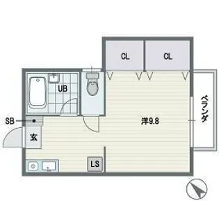 フレッシュ高宮【2階】の間取り