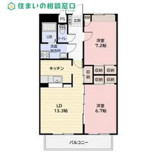 愛知県西尾市中畑町喜平前【アパート】の間取り