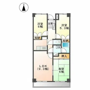 City House白壁【3階】の間取り