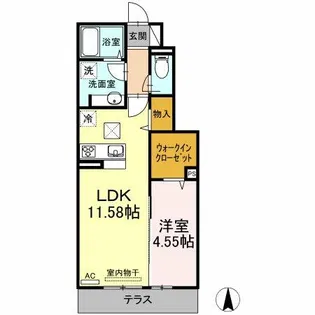パープルシャイン蒲生【1階】の間取り