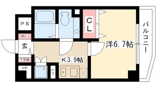 エストゥルースプラス押切【1003号室】の間取り