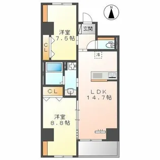 ラ カーサ明倫【502号室】の間取り