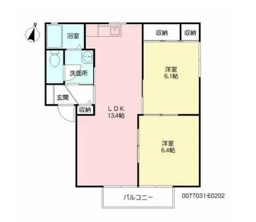 リジェール尾倉パートⅡ【E202号室】の間取り