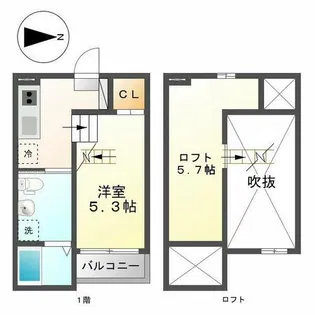 プラウド五番町【1階】の間取り