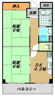 シャロン鷹取東【4階】の間取り