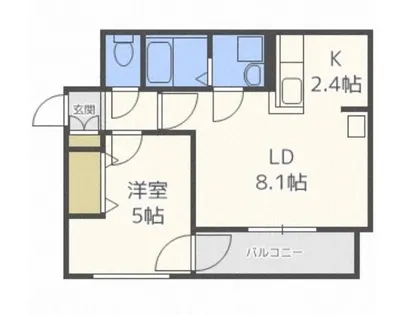 ワンダーハイム中の島【106号室】の間取り