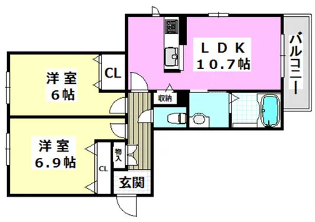 エスポワール・アイ北春日丘Ⅱ【3階】の間取り