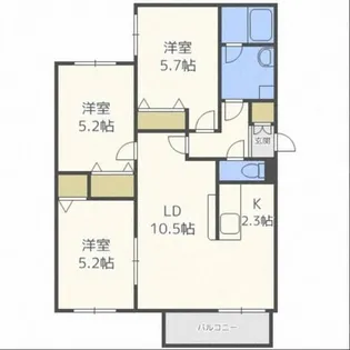 シティレジデンス豊平【2階】の間取り