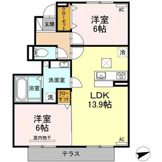 ウエストヒルズ岩崎台【1階】の間取り