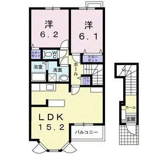 フレスクーラE【2階】の間取り