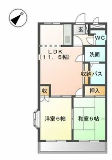 グランデール フジミ【2階】の間取り