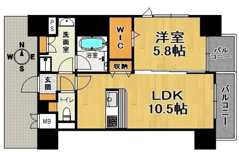 メゾンエスプリ生田【8階】の間取り