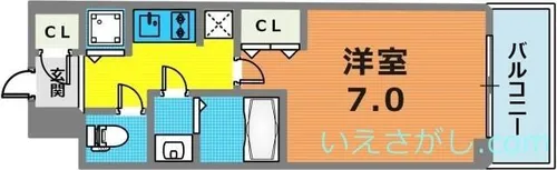 ラヴ神戸三宮【10階】の間取り