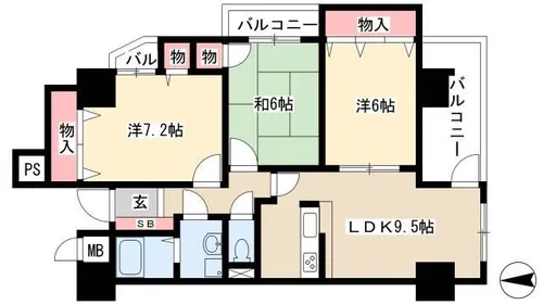 サムティイースト白壁【0302号室】の間取り