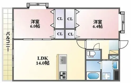 スクエアヒルズ日豊【303号室】の間取り