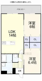 スクエアヒルズ日豊【202号室】の間取り