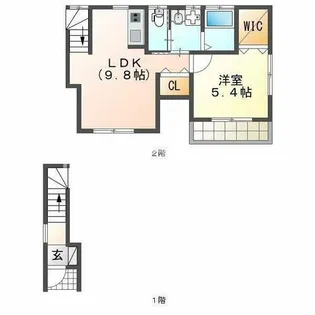 カーサ国府Ⅱ【2階】の間取り