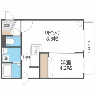 ワイスハイム琴似【4階】の間取り