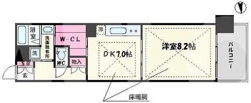 ロイヤルパークスなんば【7階】の間取り