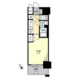 プレサンス大国町ラヴェニール【4階】の間取り