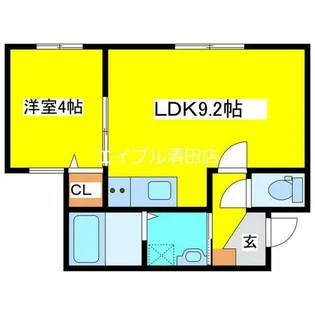 Lien F・VILLAGE【203号室】の間取り