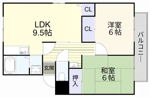 ジュネスアミB棟【201号室】の間取り
