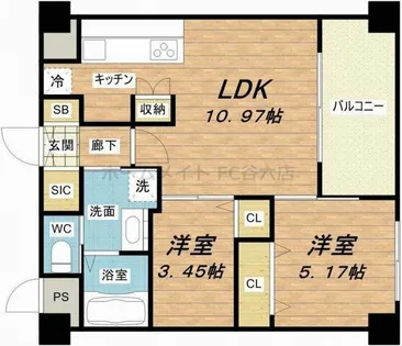 サンブライト今里【3階】の間取り