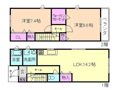 大阪府豊中市日出町2丁目【アパート】の間取り