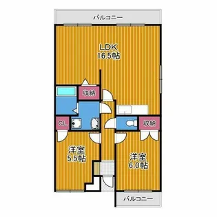 ウイングヒルズ羽曳野【3階】の間取り