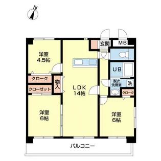 ラントゥーロ福重【0101号室】の間取り
