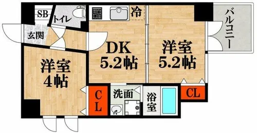 アリスマナーガーデン四天王寺【4C号室】の間取り