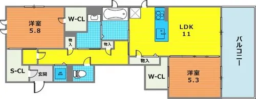 フェリーチェ上三条【2階】の間取り