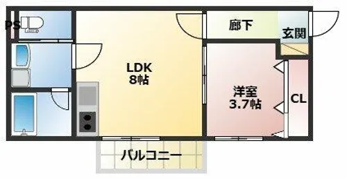 S Apt.門真城垣町【1階】の間取り