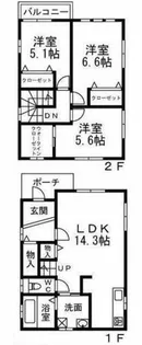 大阪府堺市西区鳳西町3丁【一戸建】の間取り