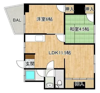 久留米中央ビル【3-A号室】の間取り