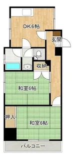 久留米中央ビル【5-F号室】の間取り