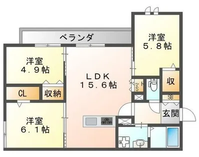 Sourire d’ange.スーリール ダンジュ【303号室】の間取り