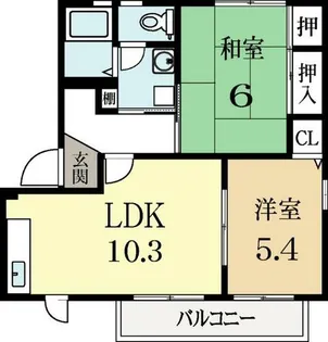 京都府城陽市寺田正道【アパート】の間取り