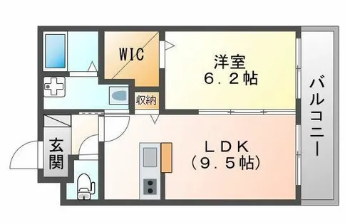 ディアコート立花【1階】の間取り