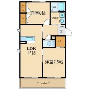 シャーメゾン浜田【1階】の間取り