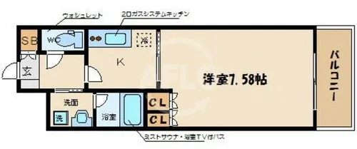 アーバネックス西長堀【4階】の間取り