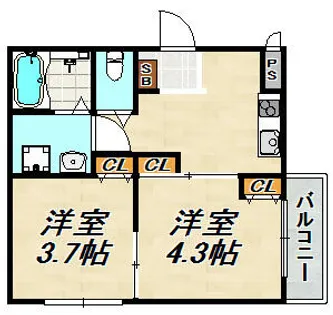 エヌエムキャランドドゥ【2階】の間取り