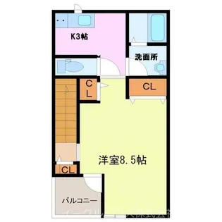 Mitte A棟【201号室】の間取り