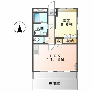 メルヴェール【1階】の間取り
