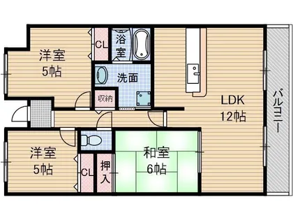 星見9番館【208号室】の間取り