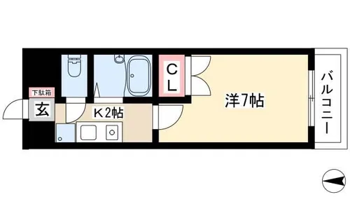 ヒサゴハイツⅠ【206号室】の間取り